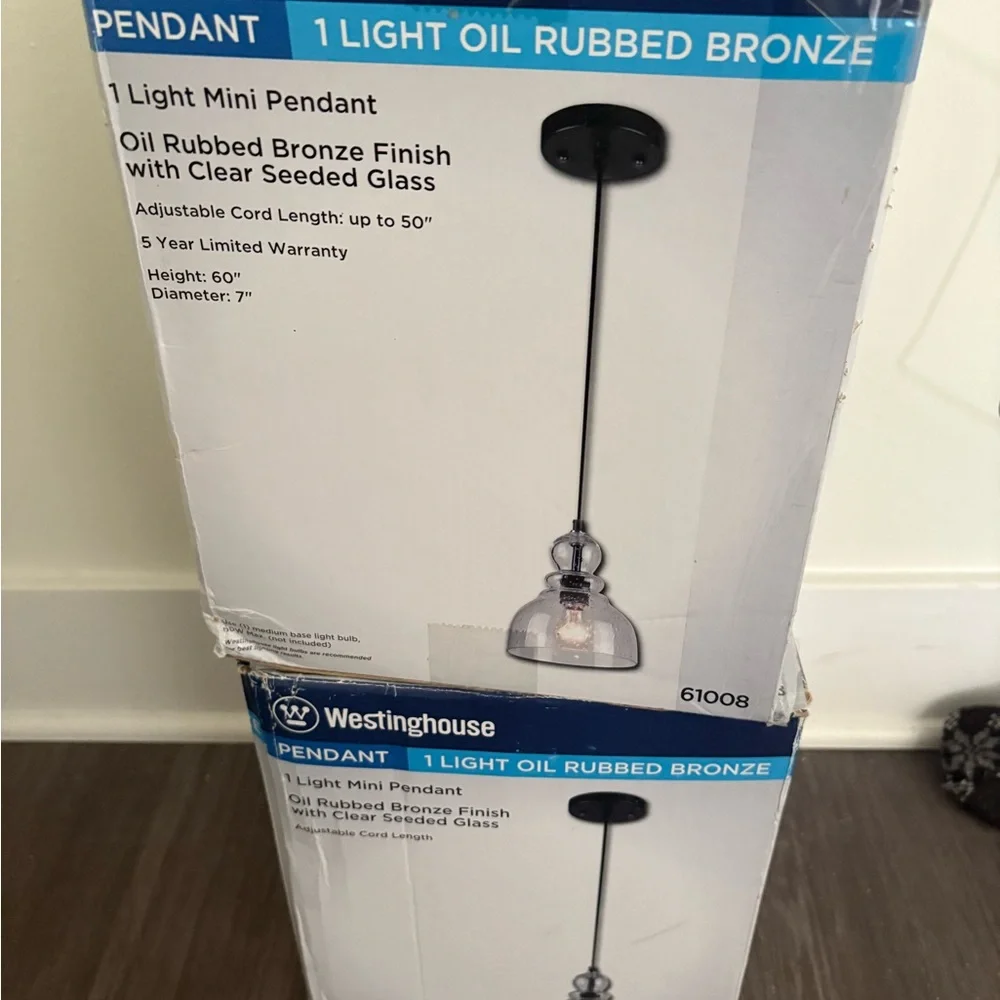 Westinghouse Oil Rubbed Bronze Mini Pendant- set of 2